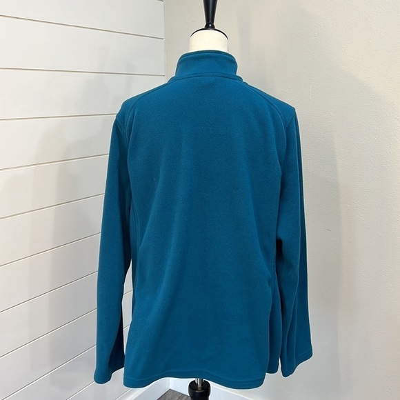 LANDS END WOMENS QUARTER ZIP FLEECE SZ 1X TEAL BLUE GREEN POLARTEC OUTDOORWEAR - Picture 2 of 7